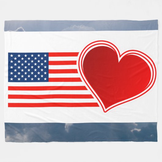 IK HOU VAN MIJN VLAG FLEECE DEKEN (Voorkant (Horizontaal))