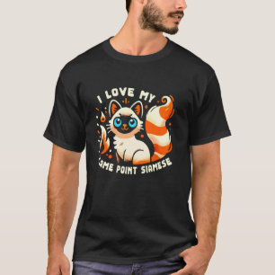 Ik hou van mijn vlam-punt Siamees Perzisch kat T-shirt