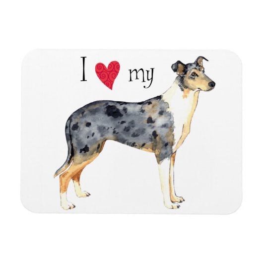 Ik hou van mijn Vloeiende Collie Magneet (Horizontaal)