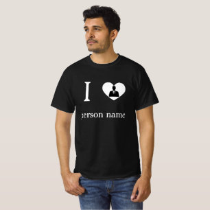 Ik hou van mijn "voeg je naam toe"-aangepaste t-shirt