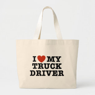 Ik hou van mijn vrachtwagen grote tote bag