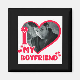 Ik hou van mijn vriend aangepaste foto hart liefde magneet