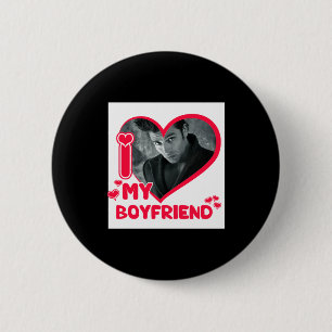 Ik hou van mijn vriend aangepaste foto hart liefde ronde button 5,7 cm