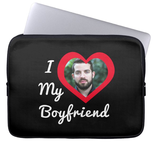 Ik hou van mijn vriend Bae Aangepaste foto Laptop Sleeve (Voorkant)