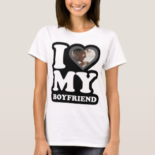 Ik hou van mijn vriend Black & White - Aangepaste T-shirt
