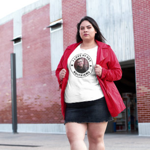 Ik hou van mijn vriend Eenvoudige persoonlijke fot Grote Maat T-shirt
