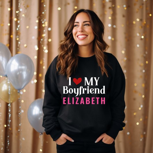 Ik hou van mijn vriend! Elegant Custom Black Trui