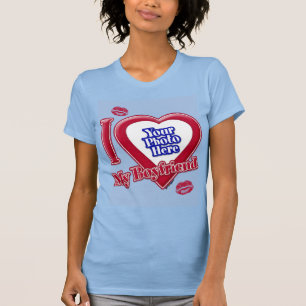 Ik hou van mijn vriend Foto Red Heart Kiss Baby Bl T-shirt