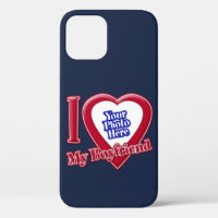 Ik hou van mijn vriend Foto Red Heart Navy Blue