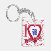 Ik hou van mijn vriend Foto Red Hearts Sleutelhanger (Voorkant Links)