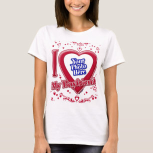 Ik hou van mijn vriend Foto Red Hearts T-Shirt