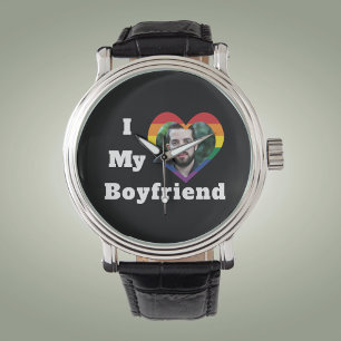 Ik hou van mijn vriend Gay Pride LGBTQ Aangepaste Horloge