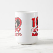 Ik hou van mijn vriend gepersonaliseerde hartfoto magische mok (Midden)