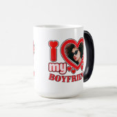 Ik hou van mijn vriend gepersonaliseerde hartfoto magische mok (Voorkant rechts)