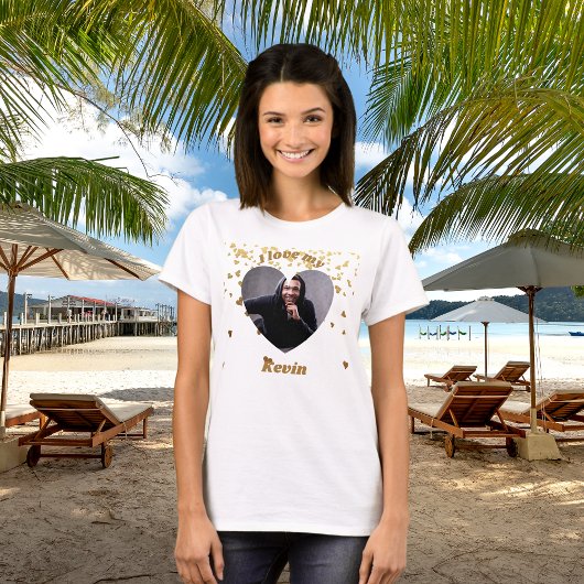 Ik hou van mijn vriend hart foto naam t-shirt