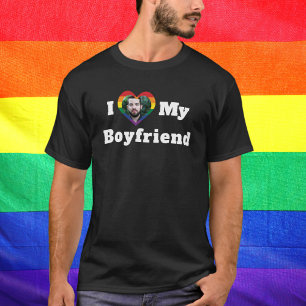 Ik hou van mijn vriend LGBTQ Gay Pride Aangepaste T-shirt