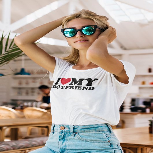 Ik hou van mijn vriend met hart T-shirt