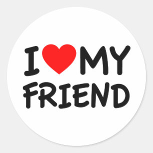 Ik hou van mijn vriend ronde sticker