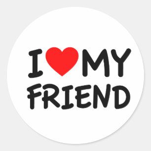 Ik hou van mijn vriend ronde sticker
