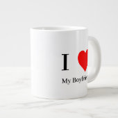 Ik hou van mijn vriend & rood hart extra grote beker (Voorkant rechts)