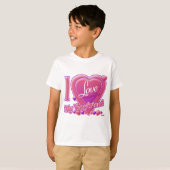 Ik hou van mijn vriend roze/paars - hart t-shirt (Voorkant volledig)