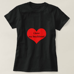 Ik hou van mijn vriend Schattige Funny Red Heart B T-shirt
