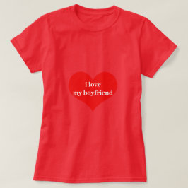 Ik hou van mijn vriend Schattige Hart Rood Wit Cus T-shirt