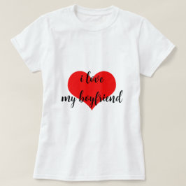 Ik hou van mijn vriend Schattige romantische rode  T-shirt