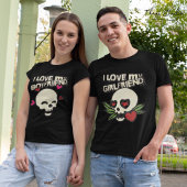 Ik hou van mijn vriend  schedel hart paar t-shirt