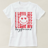 Ik hou van mijn vriend T-shirt, Valentijnsdag T-shirt (Design voorkant)