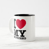 Ik hou van mijn vriend tweekleurige koffiemok (Voorkant links)