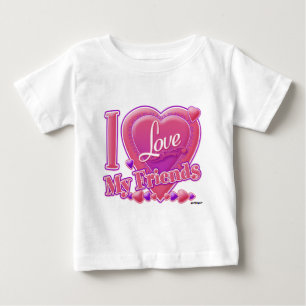 Ik hou van mijn vrienden roze/paars - hart