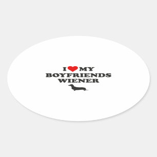 Ik hou van mijn vrienden Wiener Ovale Sticker