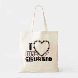 Ik hou van mijn Vriendin, aangepast T-shirt Tote Bag