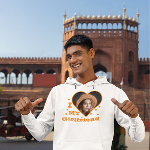 Ik hou van mijn Vriendin Aangepaste foto Hoodie