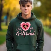 Ik hou van mijn Vriendin aangepaste fotonaam Geper Hoodie