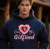 Ik hou van mijn Vriendin aangepaste fotonaam Geper Hoodie
