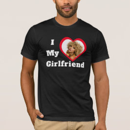 Ik hou van mijn Vriendin Bae Aangepaste Foto T-shirt