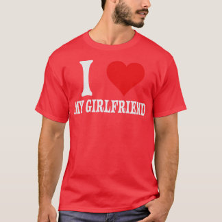 Ik hou van mijn Vriendin Big Red Heart Relatie T-shirt