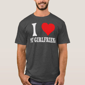 Ik hou van mijn Vriendin Big Red Heart Relatie T-shirt
