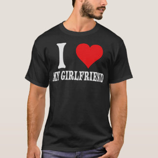 Ik hou van mijn Vriendin Big Red Heart Relatie T-shirt