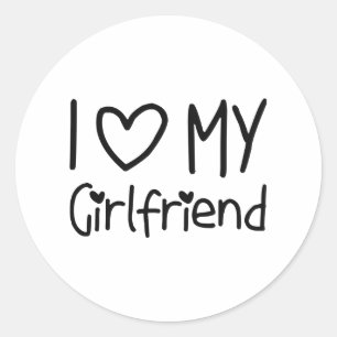 Ik hou van mijn vriendin - cadeau voor de verjaard ronde sticker