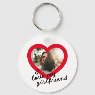 Ik hou van mijn Vriendin Custom Red Valentijns Fo Sleutelhanger
