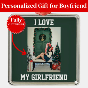 Ik hou van mijn vriendin Foto Ornament Cadeau voor