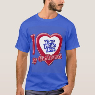 Ik hou van mijn Vriendin Foto Red Heart D R Blue T-shirt