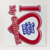 Ik hou van mijn Vriendin Foto Red Heart Legpuzzel (Horizontaal)
