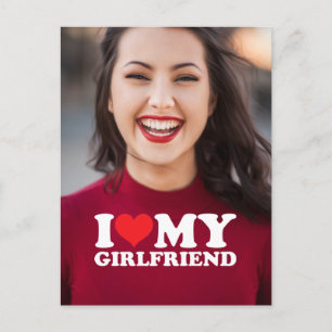 Ik hou van mijn Vriendin gepersonaliseerde foto aa Briefkaart