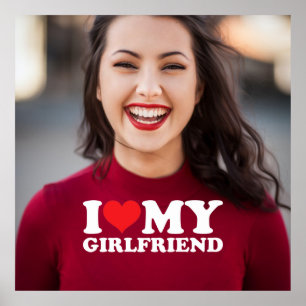 Ik hou van mijn Vriendin gepersonaliseerde foto aa Poster
