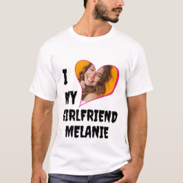 Ik hou van mijn Vriendin gepersonaliseerde foto T-shirt