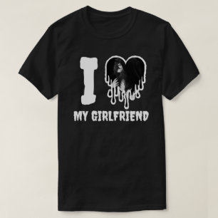 Ik hou van mijn vriendin Gothic Witte Hart Foto T-shirt
